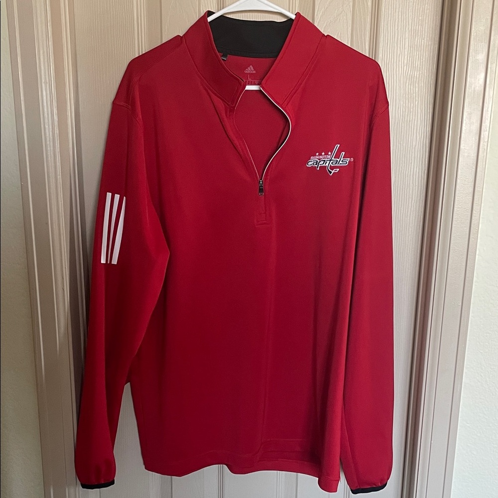 adidas Red Washington Capitals Pullover Quarter-Zip